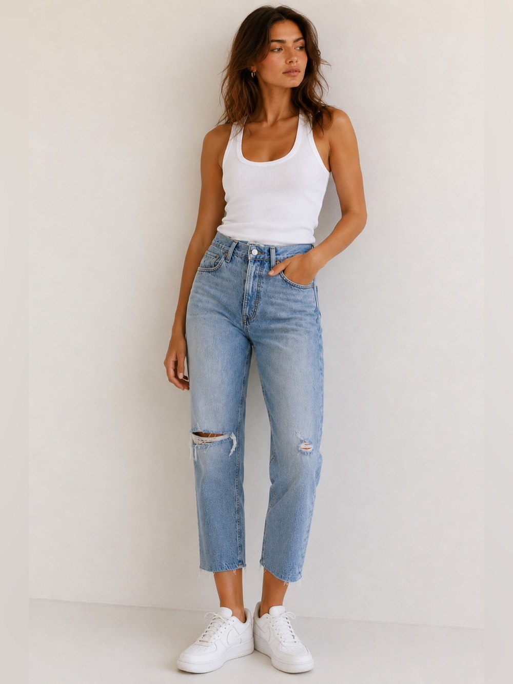 AGOLDE Riley High-Rise Straight Ankle Jeans Light Wash Size 26 Minimalist